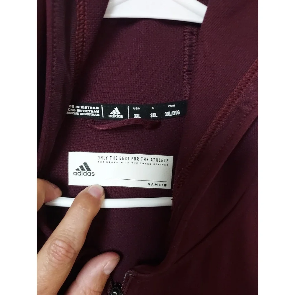 Texas AM Aggies  Jacket Mens 3XL Adidas NCAA Full Zip Hoodie Maroon White Logo